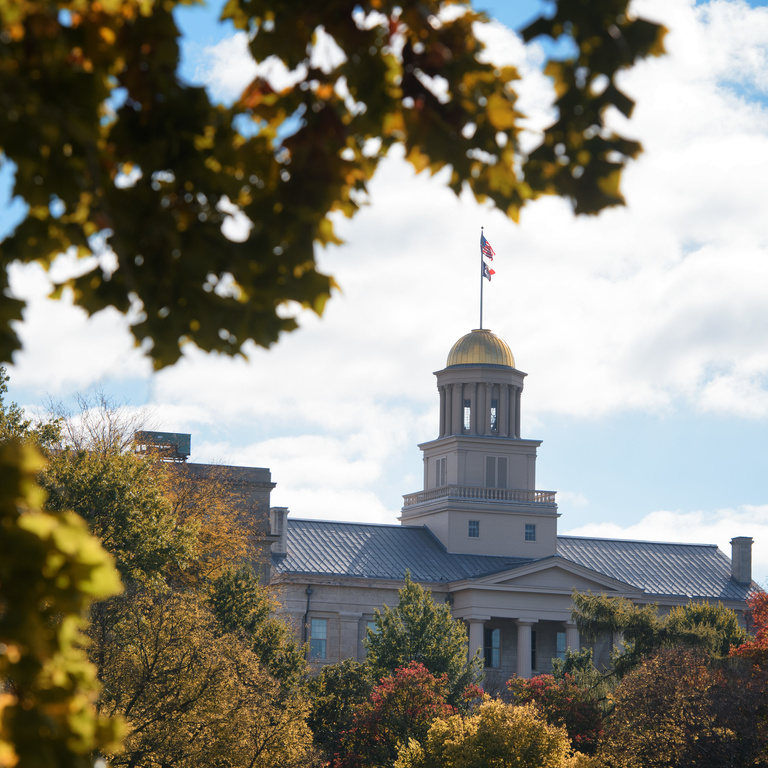Old capitol building in the fall