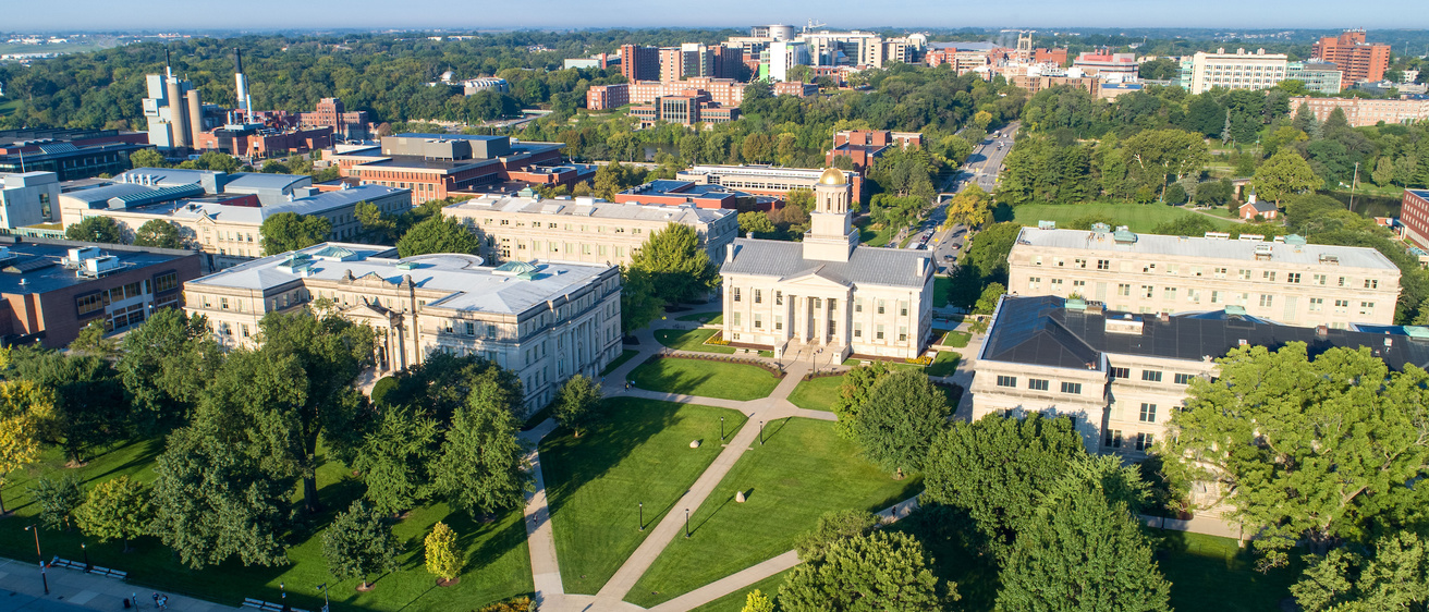 Aerial photo of University of Iowa campus